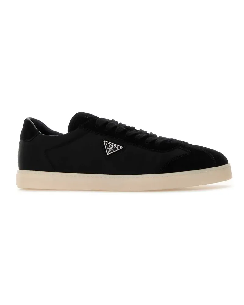 Prada Men's Black Re-Nylon And Suede Sneakers Nero 1 Poliammidericiclata-Vitello Black