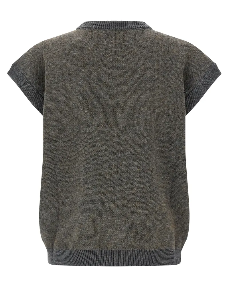 Magliano Teddy Bear Jacquard Knit Vest — Charcoal Charcoal
