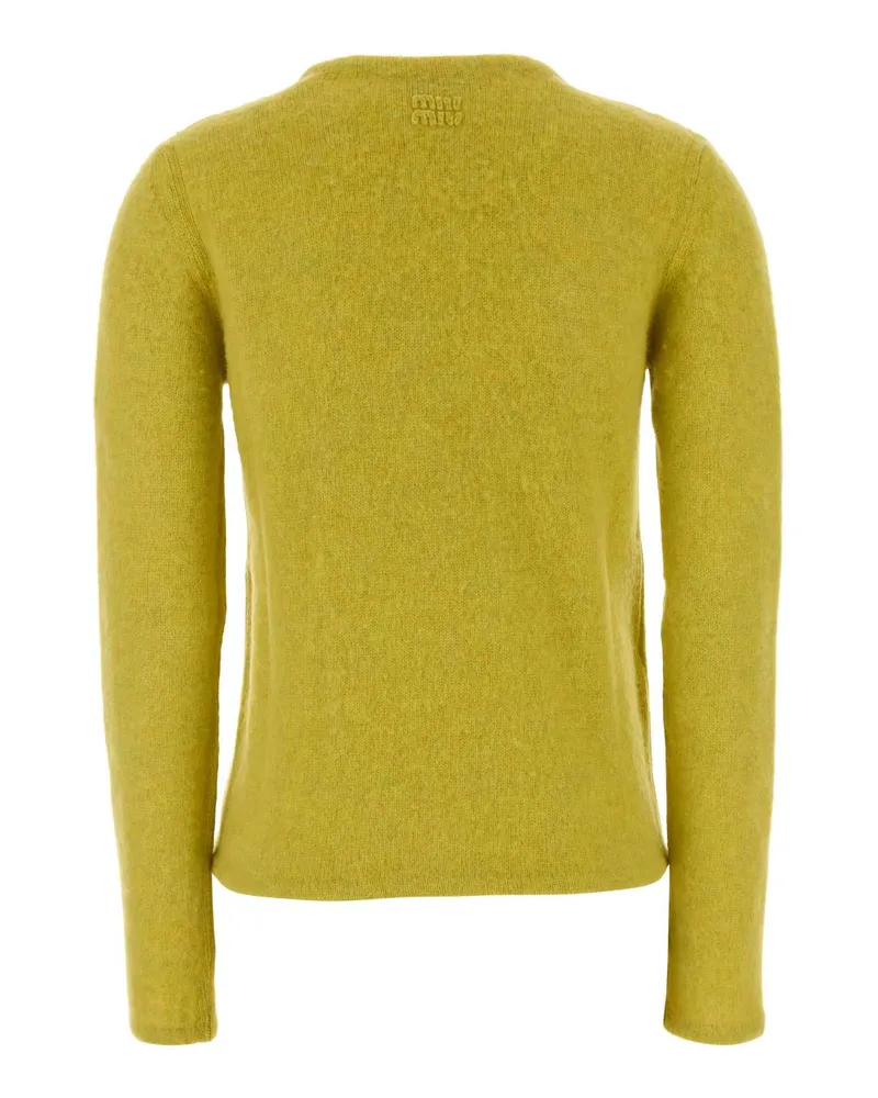 Miu Miu Virgin Wool Cardigan — Yellow Yellow