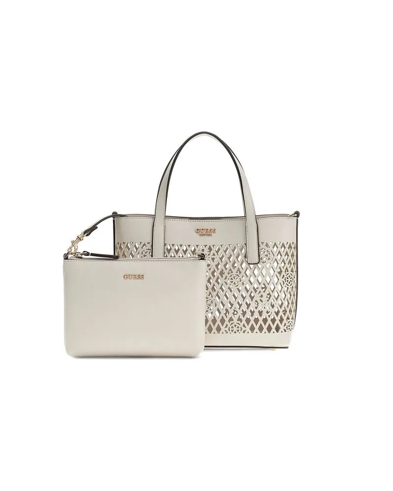 Guess Women's Tote Bag Off White Polyurethane - Tote-Bags White