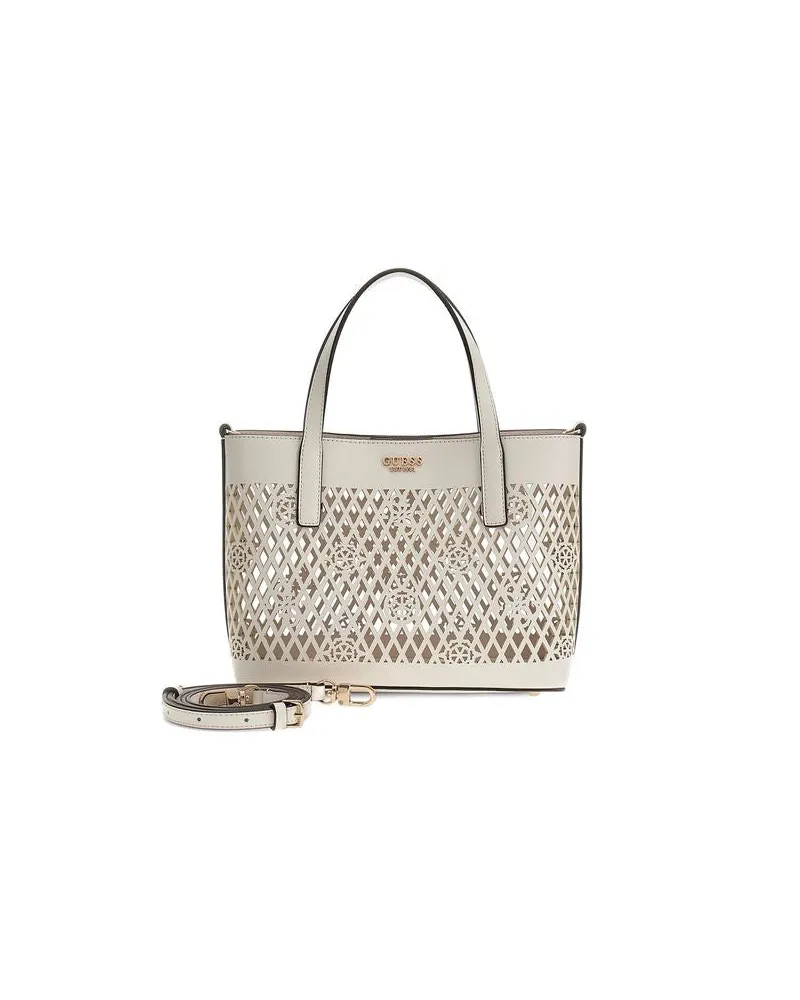 Guess Women's Tote Bag Off White Polyurethane - Tote-Bags White