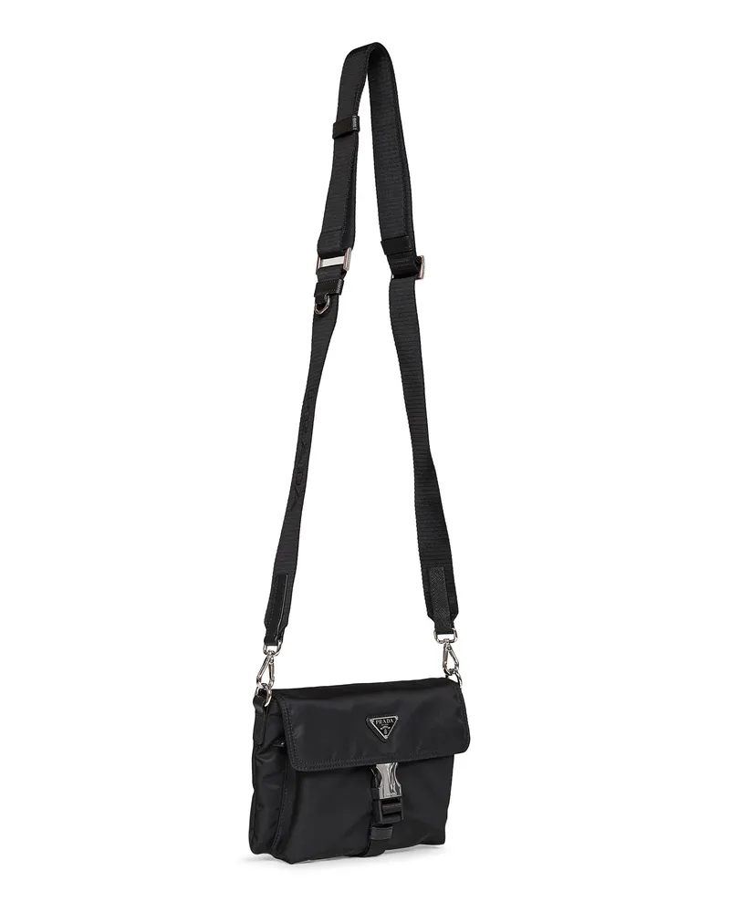 Prada Men's Smartphone Case With Shoulder Strap Black Recycled Polyamide Messenger Bags Black