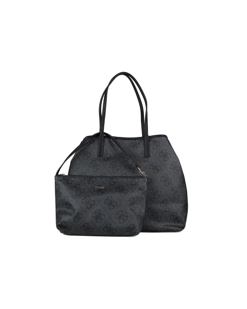 Guess Women's Tote Coal Logo Polyurethane Tote-bags Gray