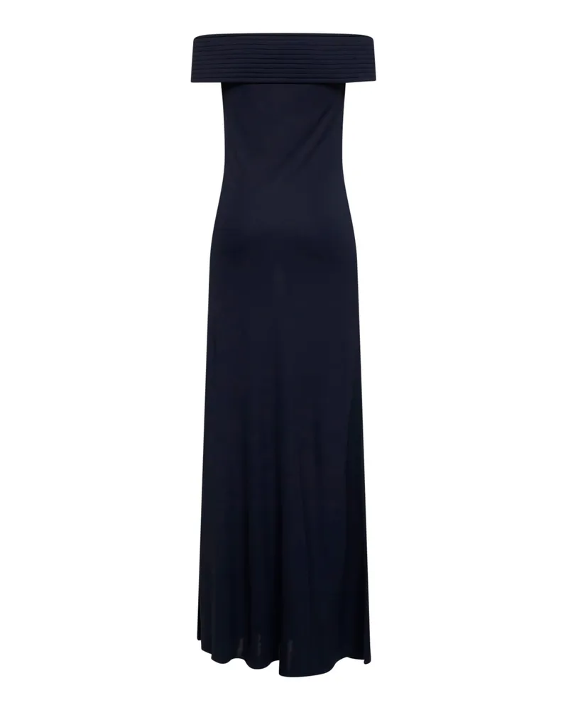 Alaïa Women's Dress Off-The-Shoulder Jersey Blue Viscose Blue