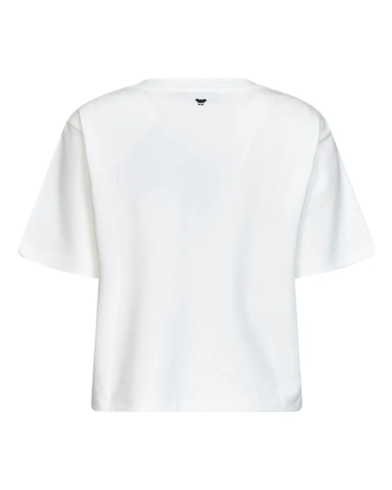 Max Mara Cross-Stitch Floral Embroidery T-shirt — White White