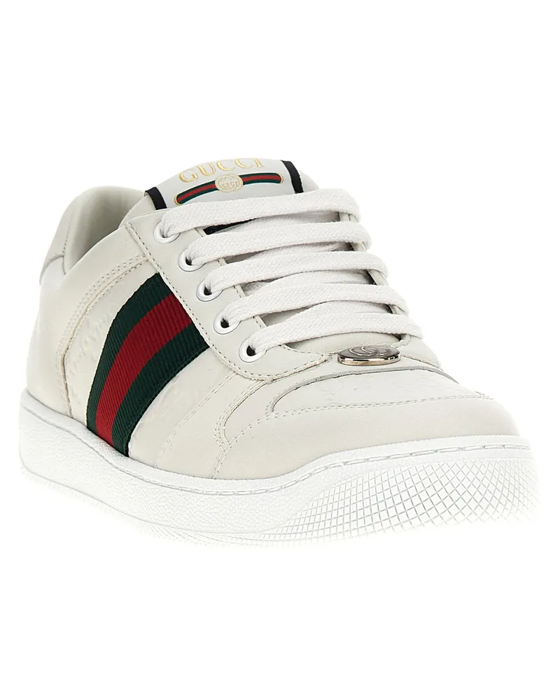 Gucci Screener Sneakers — White White
