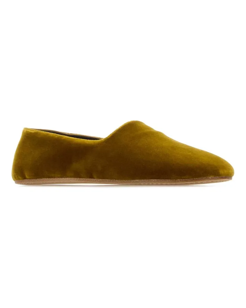 The Row Women's Mustard Velvet Ponti Ballerinas Ballerine Flat Shoes Yellow