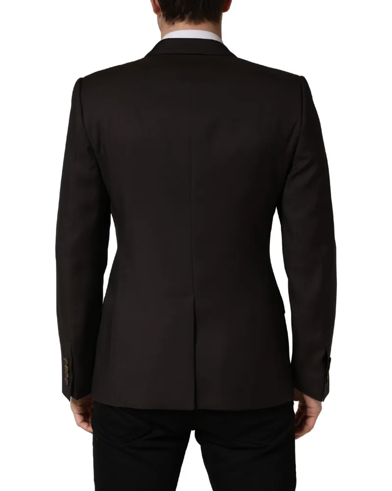 Dolce & Gabbana Double-Breasted Virgin Wool Blazer — Purple Purple