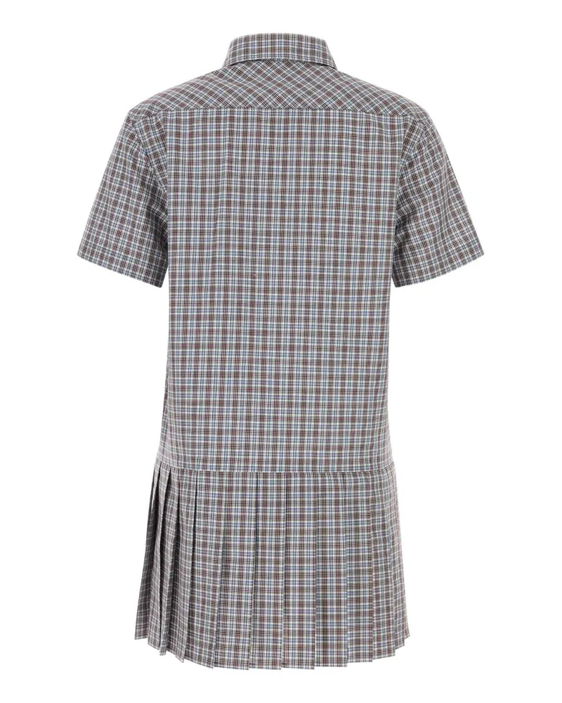 Miu Miu Women's Embroidered Cotton Mini Shirt Dress Aviobordeaux Co-Trochusniloticus Abiti Gray
