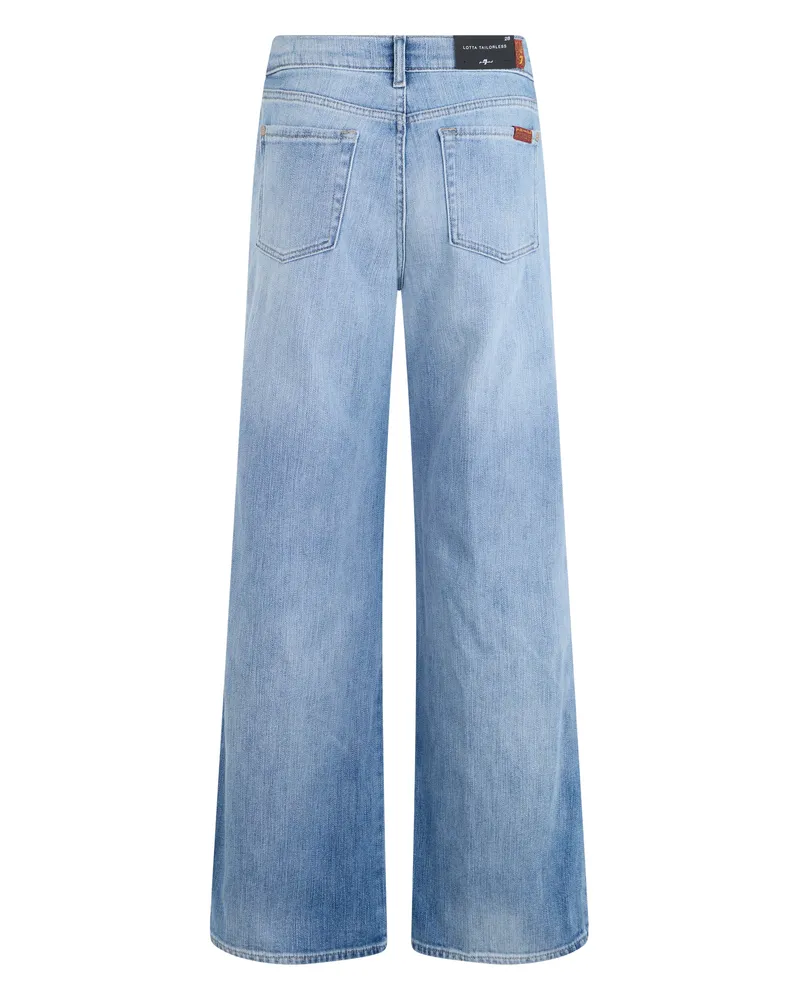 7 for all mankind Wide-Leg Cotton Denim Jeans — Blue Blue