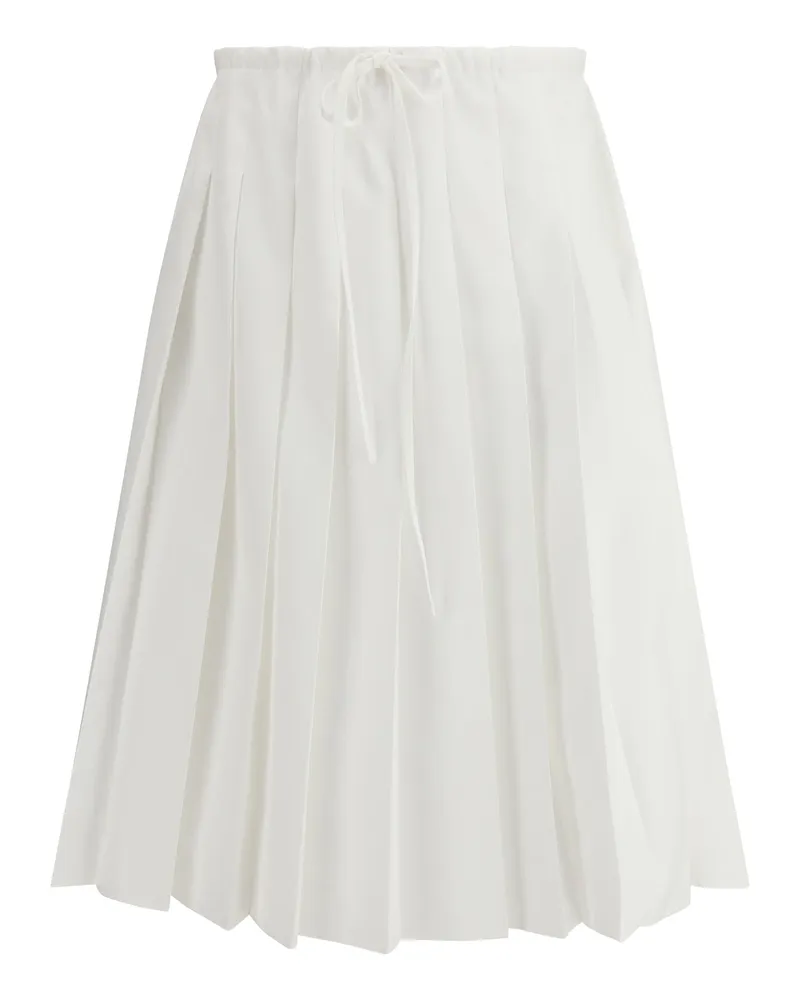 Prada Women's Pleated Jersey Skirt White Cotton White