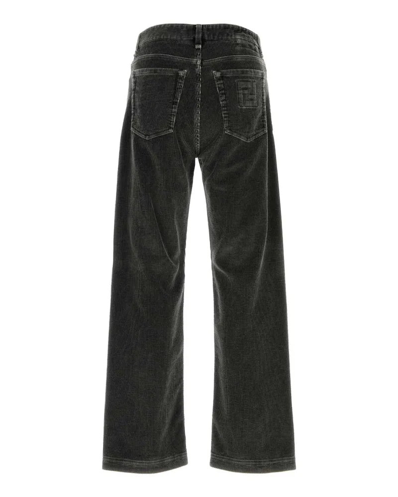 Fendi Men's Charcoal Corduroy Pant Ardesia Exterior: Cotton Jean Gray