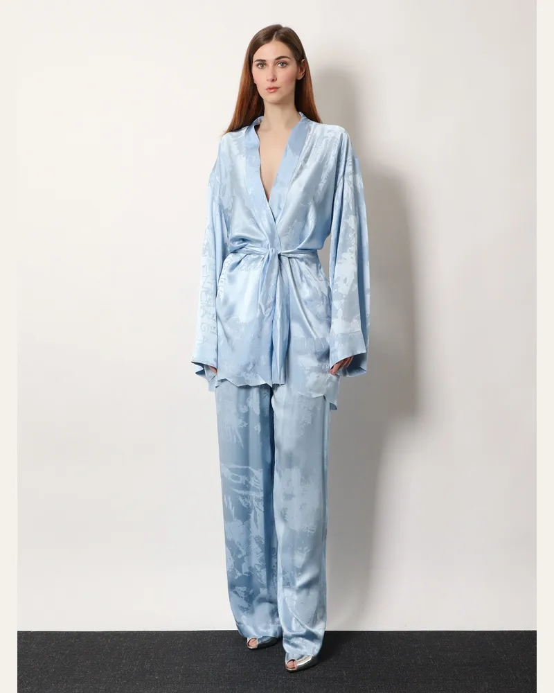 Balenciaga Women's Dress Silk Wrap Mini Blue Blue