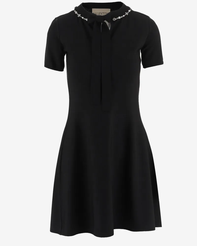 Valentino Garavani Women Dress With Bow, Viscose Blend Black Black