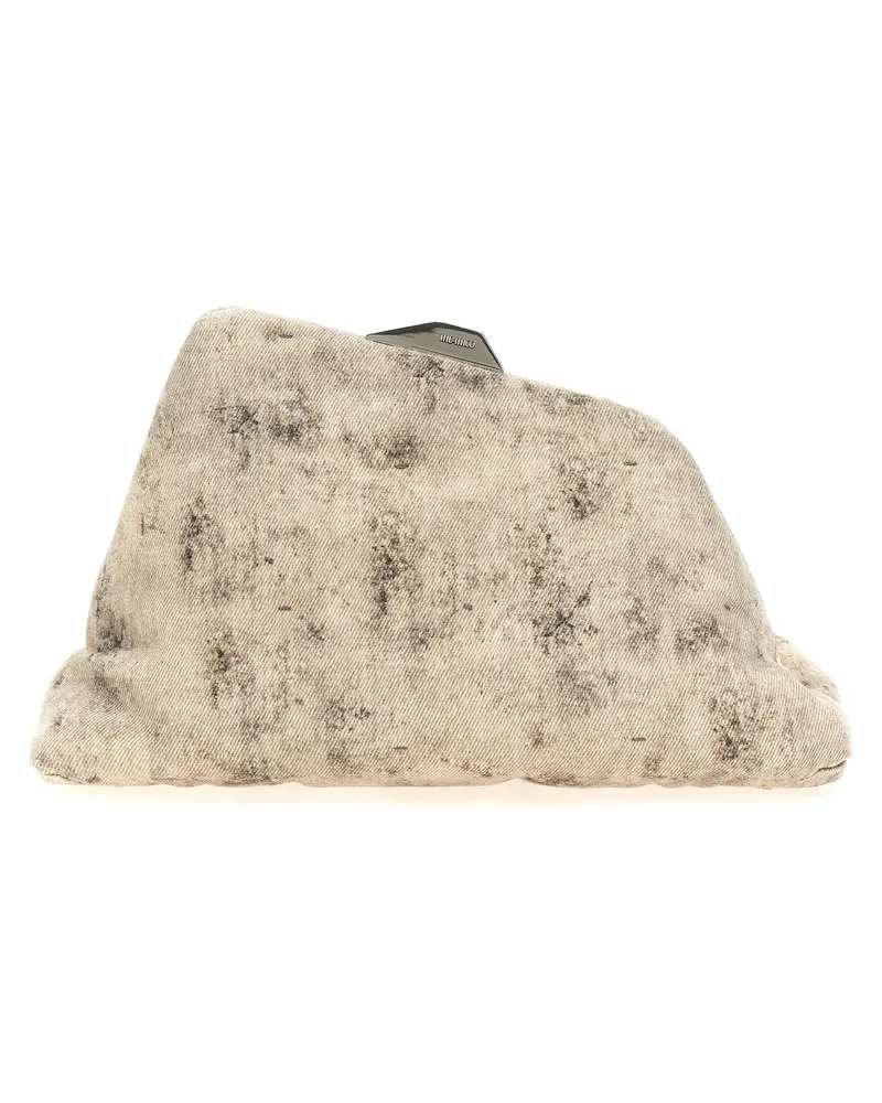 ATTICO Quilted Nappa Leather Clutch — Beige Beige