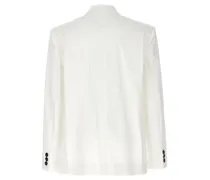 Women's White Cotton Blazer Clothing