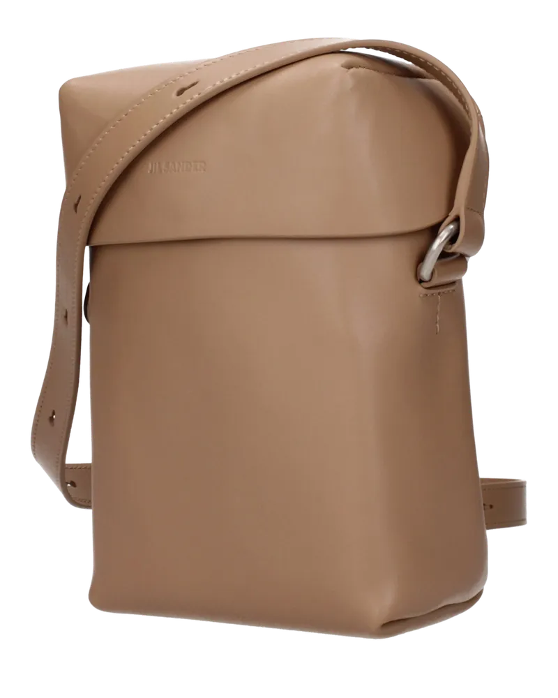 Jil Sander Women's Brown Leather Crossbody Bag Brown