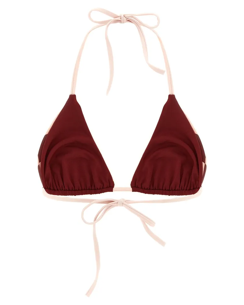 Fendi Pequin Bikini Top — Burgundy Burgundy