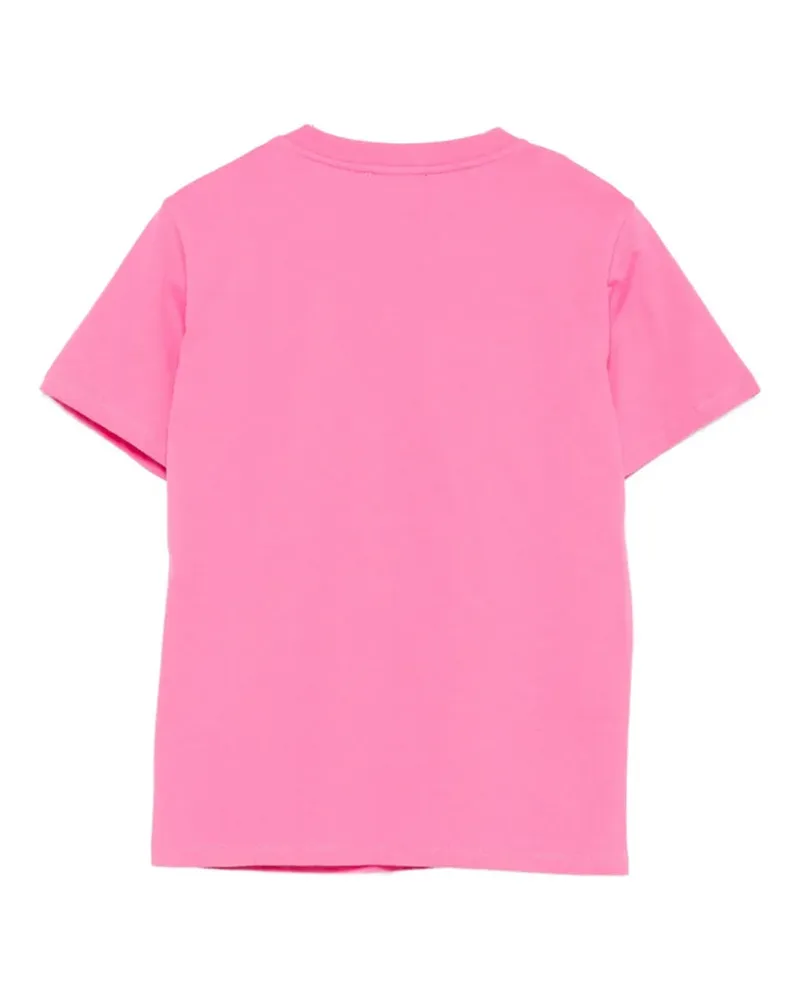 Balmain Logo-Embroidered Cotton T-Shirt — Pink Pink