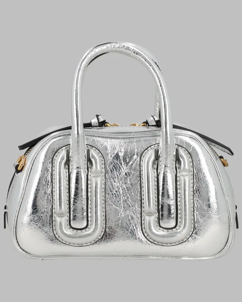 Marc Jacobs Babe Mini Leather Top Handle Bag — Silver Silver