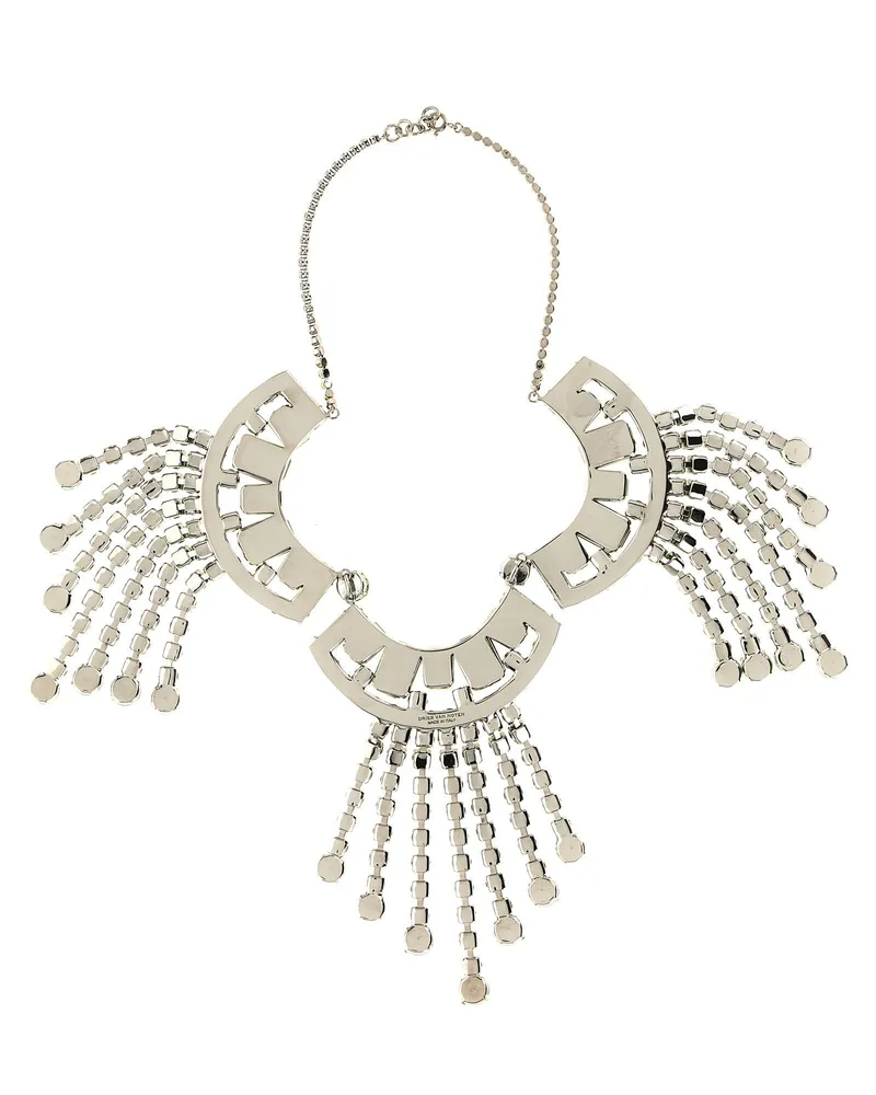 Dries van Noten Emerald-Cut Crystal Statement Necklace — Green Green