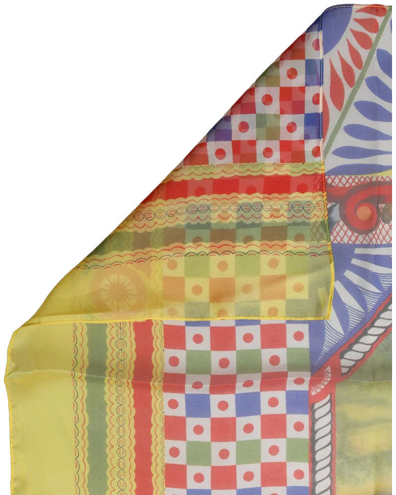 Dolce & Gabbana Carretto Silk Scarf — Multicolor Multicolor
