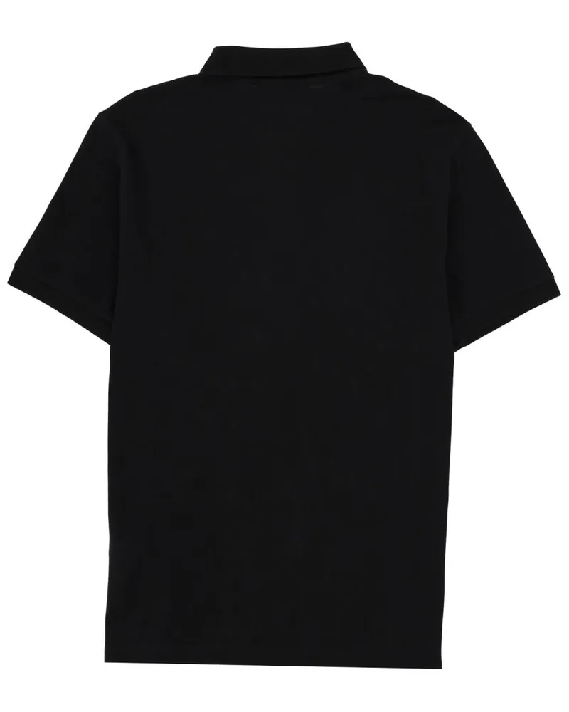 Stone Island Logo-Embroidered Cotton Polo Shirt — Black Black
