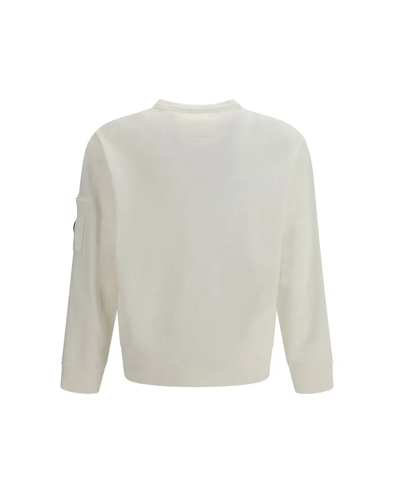 C.P. Company Men White Cotton Sweatshirt Clothing White