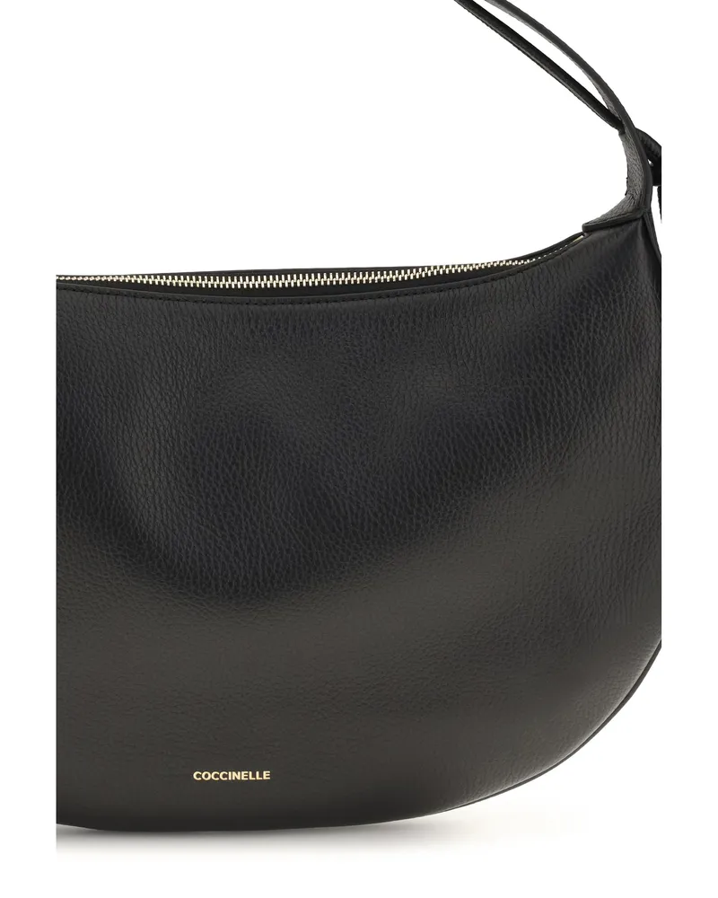 Coccinelle Women's Shoulder Bag Thess Black Leather Calf Black