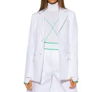 Women's White Cotton Blazer Clothing
