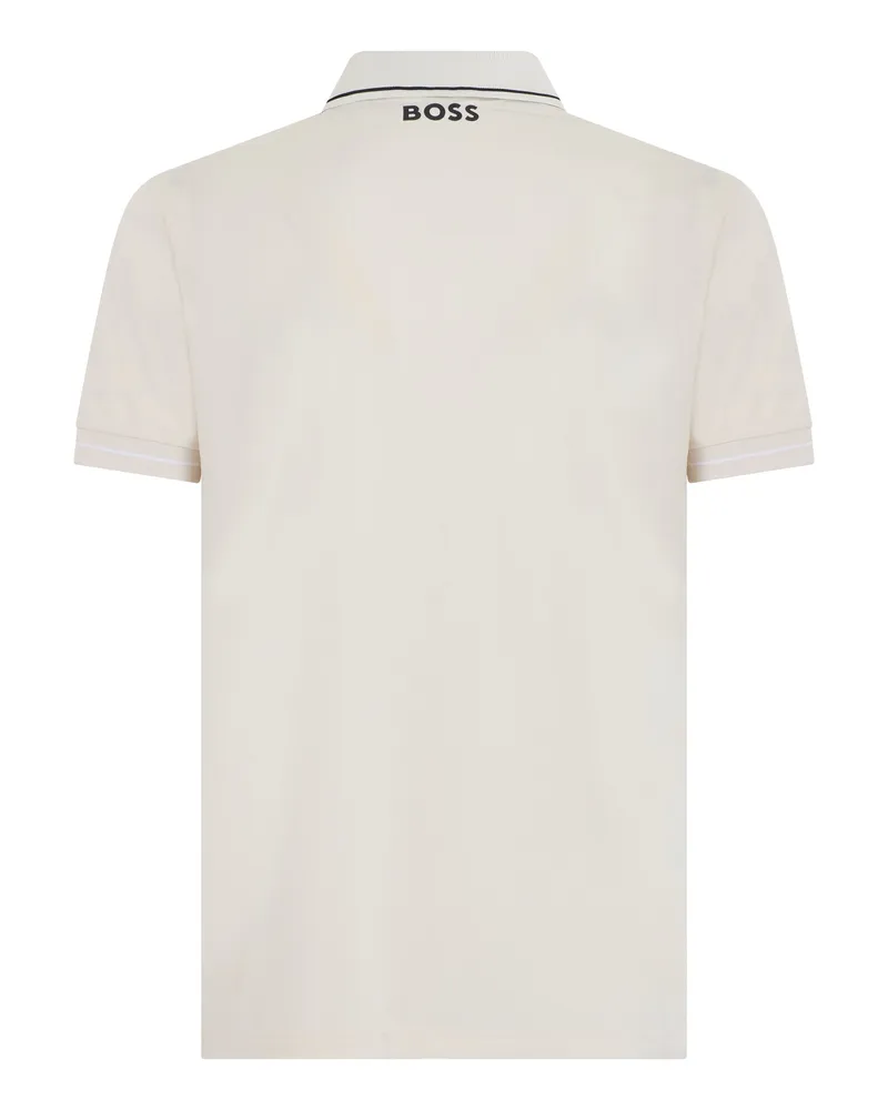HUGO BOSS Men's Short Sleeve Polo Shirt Open White Polyester T-shirts And Polos White