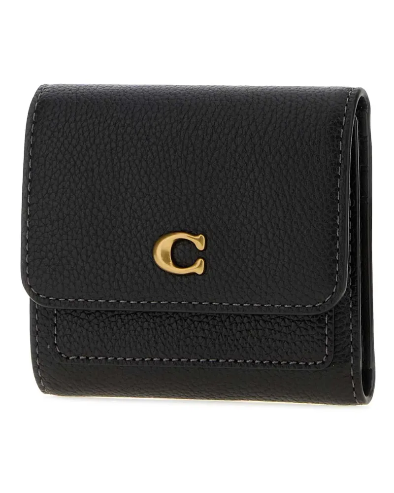 Coach Pebble Wallet — Black Black