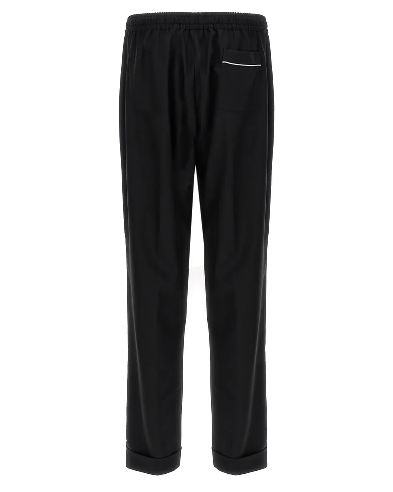 Dolce & Gabbana Men's Black Virgin Wool Casual Pants Black