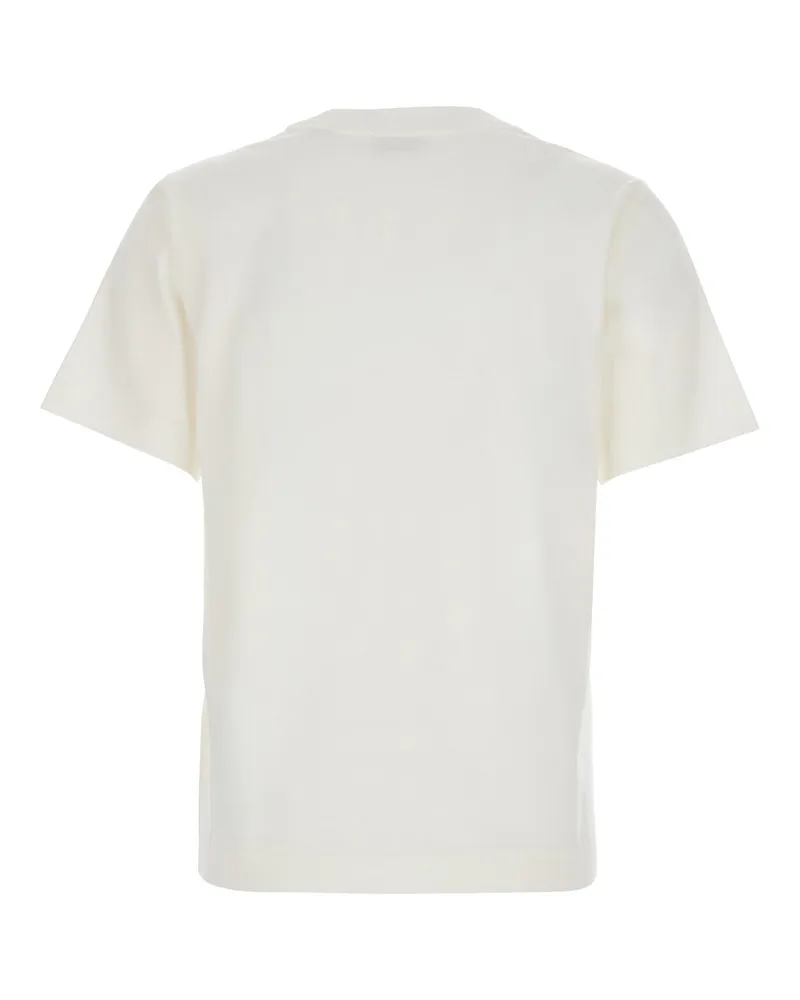 Burberry Women's T-Shirt With Embroidered Ekd Logo White Cotton T-Shirts & Jerseys White