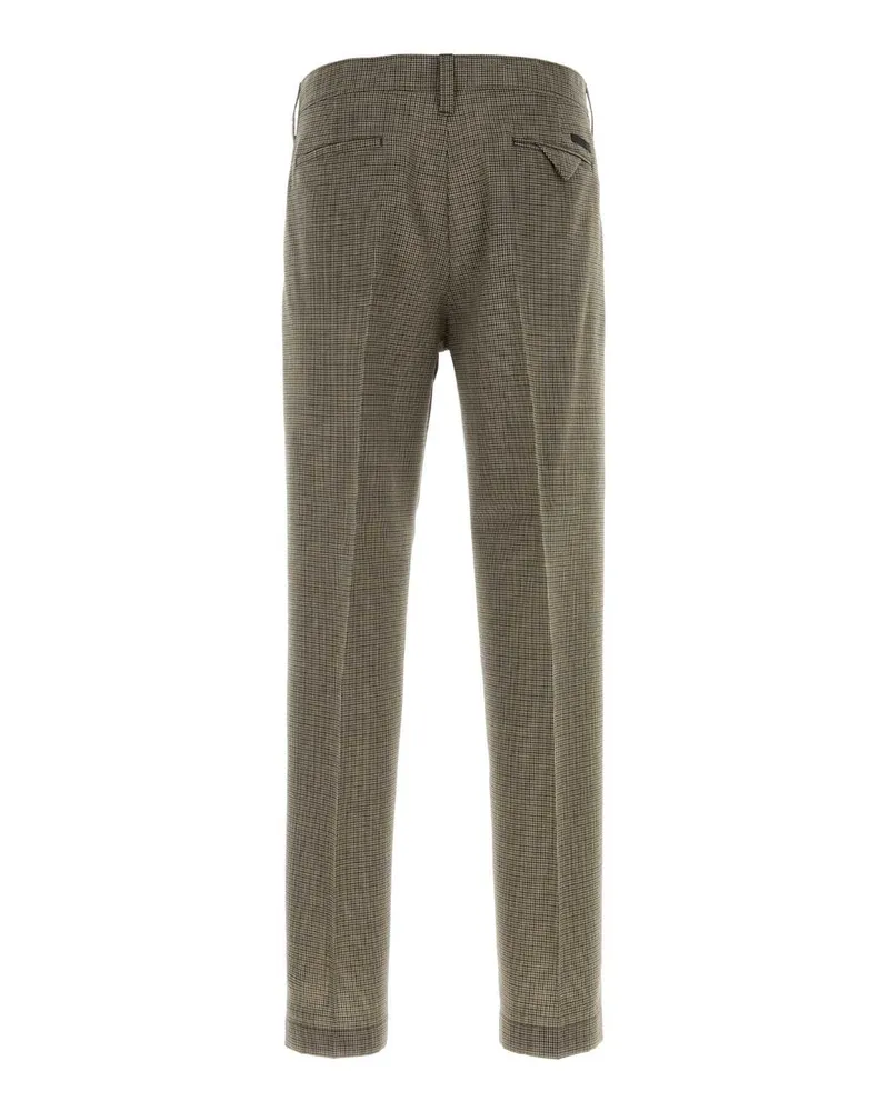 Prada Men's Embroidered Wool Pant Militare Exterior: Virgin Pantaloni Trousers Green