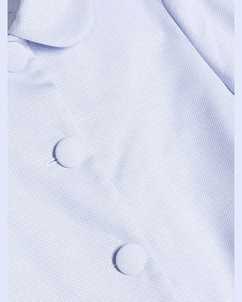 Simonetta Cotton Pointed-Collar Jacket — Blue Blue