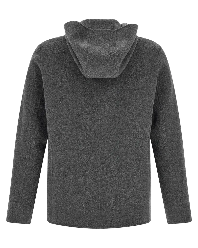 Giorgio Brato Wool-Cashmere Hooded Jacket — Charcoal Charcoal