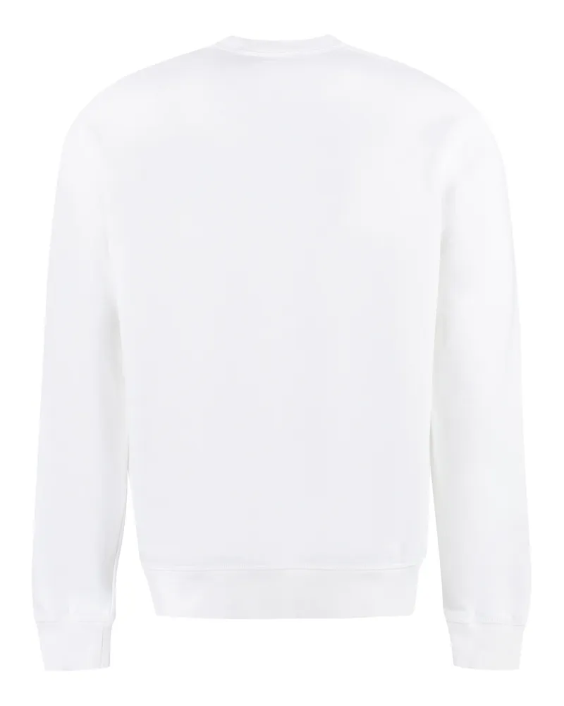 Dsquared2 Men's Cotton Sweatshirt Crew Neck White Sweatshirts Sweater White