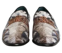 Floral Jacquard Leather Loafer — Multicolor