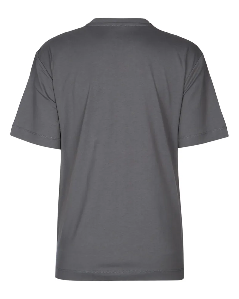 Pinko Women Strepitoso T-Shirt Gray Cotton Jersey Gray