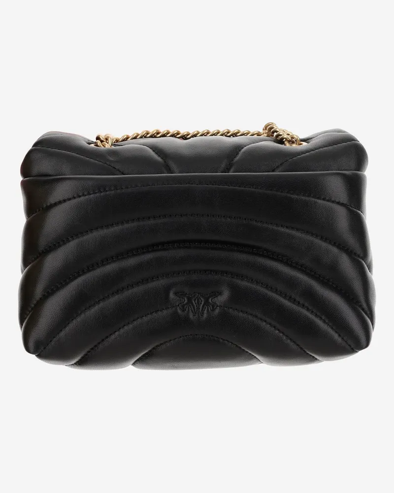 Pinko Women's Shoulder Bag Mini Love Puff Butterfly Leather Black Black