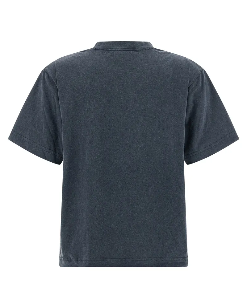 Balenciaga Embroidered Logo T-shirt — Charcoal Navy