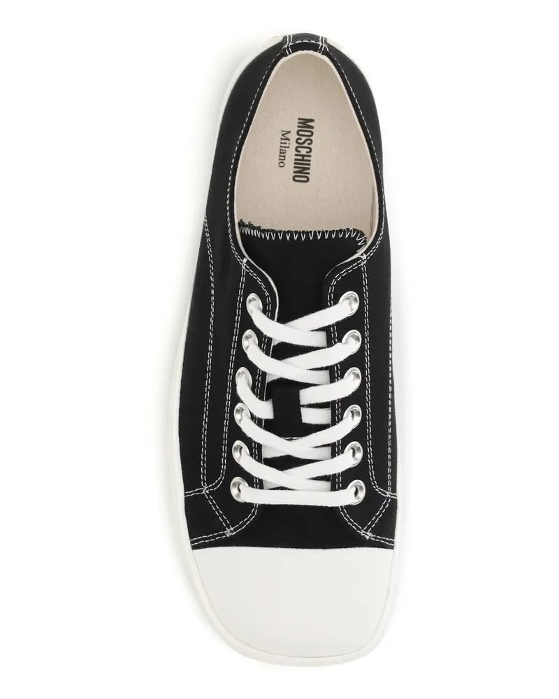 Moschino Men's Sneakers Couture Canvas Black Upper: Cotton Trainers Black