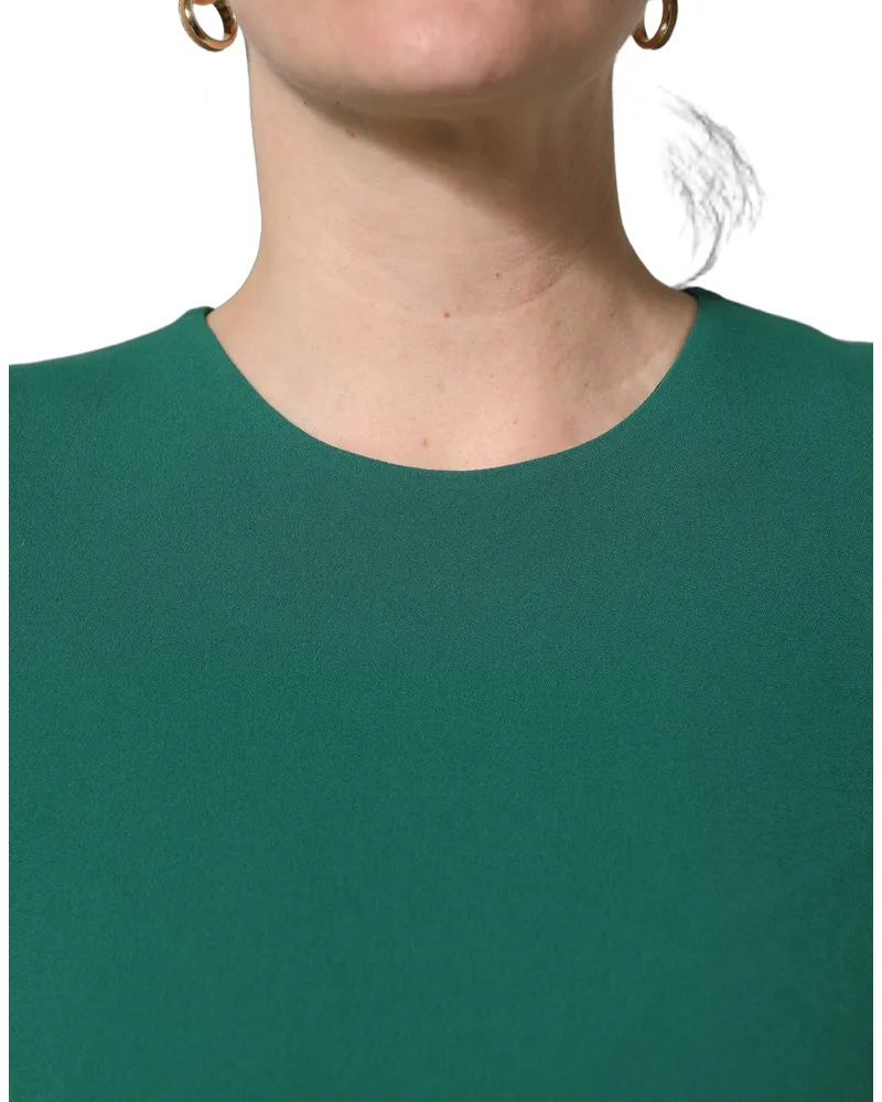 Dolce & Gabbana Women's Green Viscose Long Sleeves A-Line Mini Dress Acetate Elastane Green