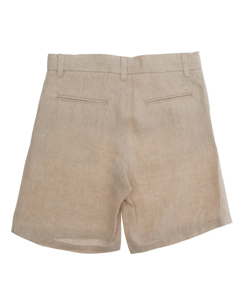 Emporio Armani Shorts Boys Linen Beige Beige