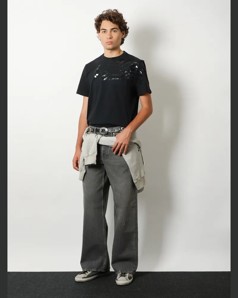 Golden Goose Men's T-Shirt Cotton Black T-Shirts And Polos Black