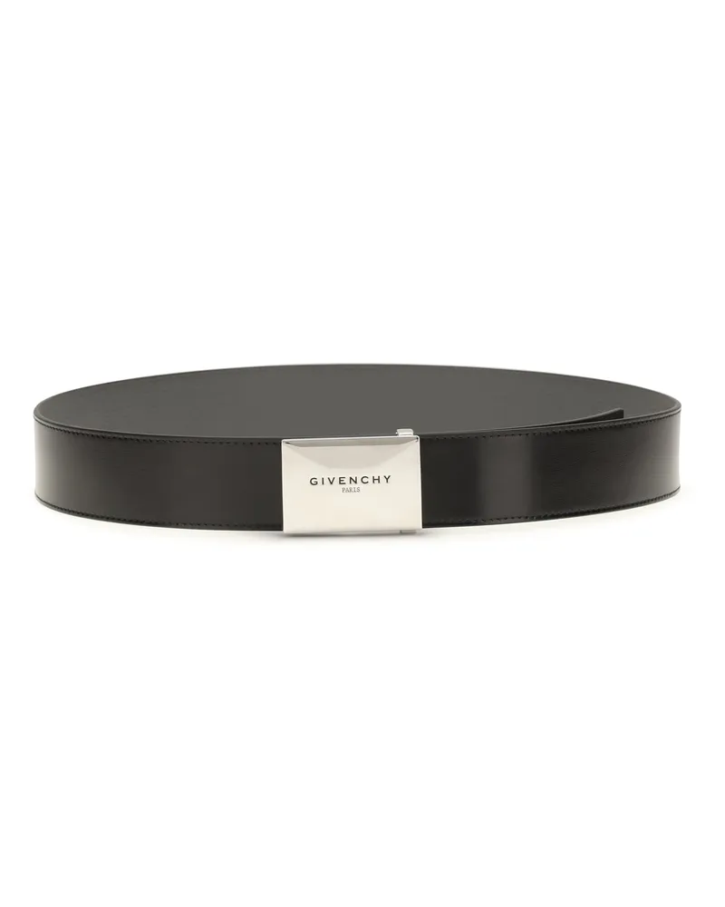 Givenchy Men's Reversible Leather Belt Black-Grey Calf Black/grey Black