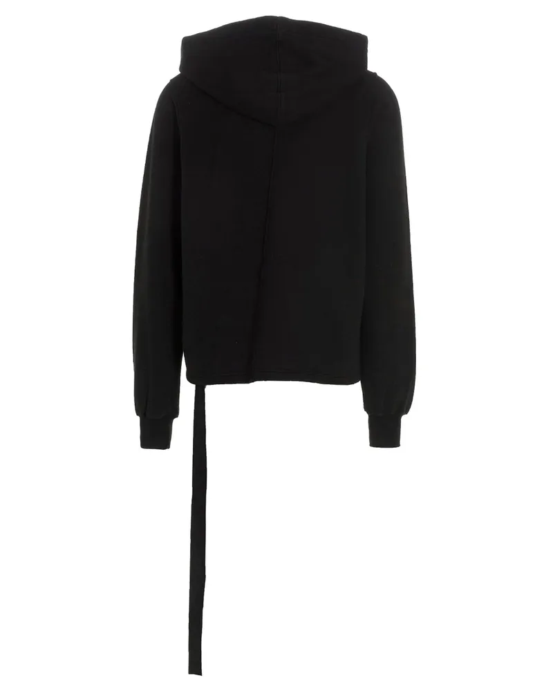 DRKSHDW by Rick Owens Asymmetrical Stitching Hoodie — Black Black