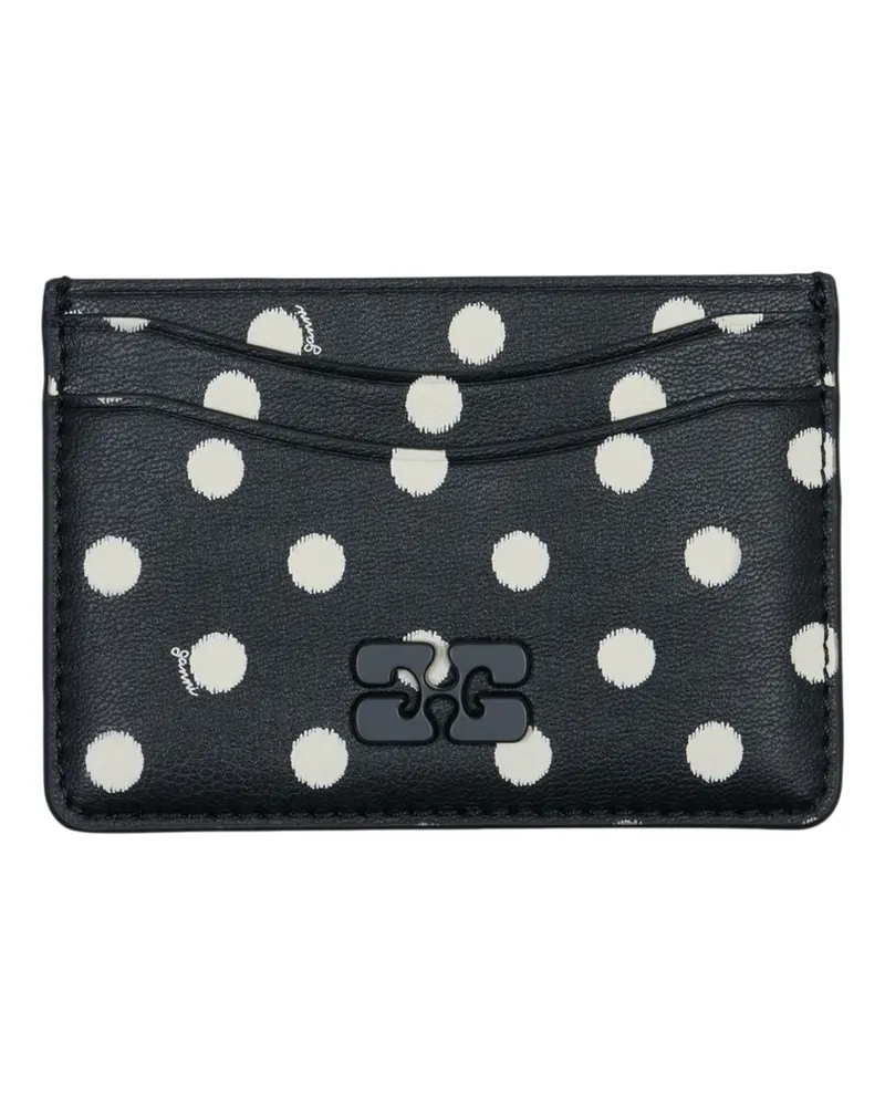 Ganni Women's Bou Card Case Black Calfskin Cases Black