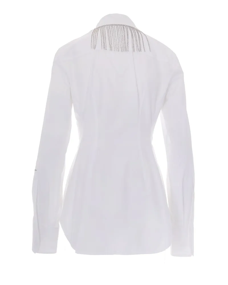 SPORTMAX Women's Long-Sleeve Cotton Shirt Optical White White